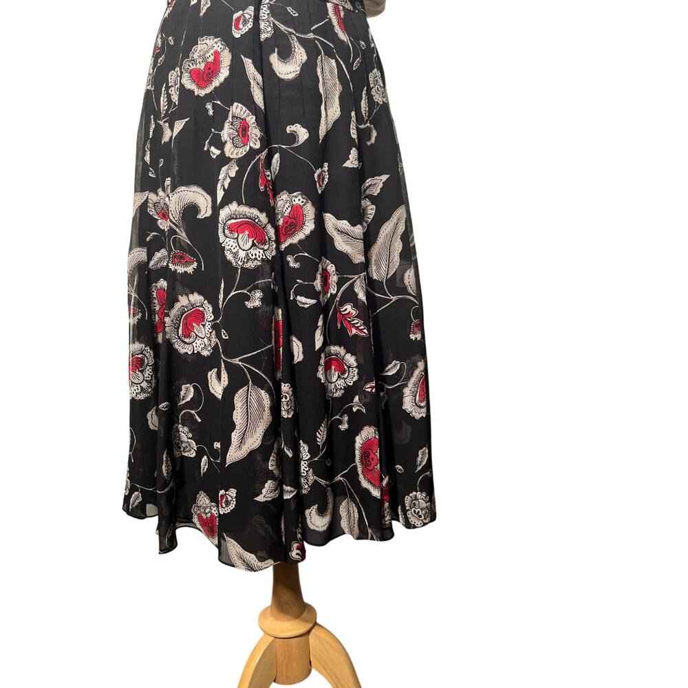 Jones New York Collection Midi Skirt 16 100% Silk Sheer-overlay Career Church